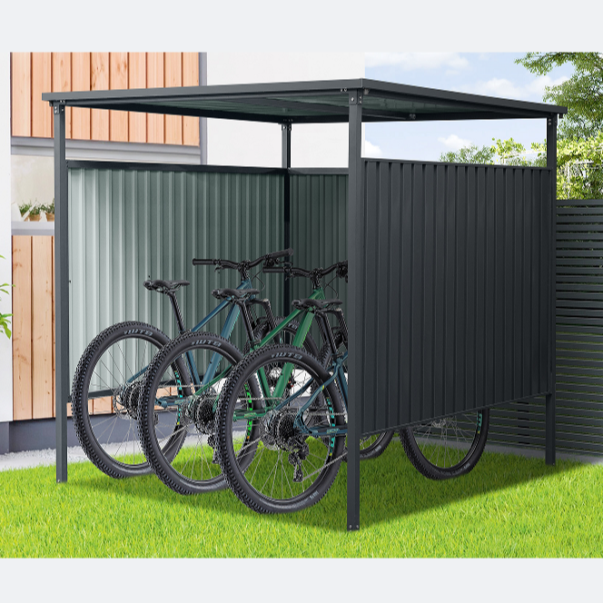 Outdoor  Easily Installed Metal Bicycle Parking Shelter Motorcycle Shed