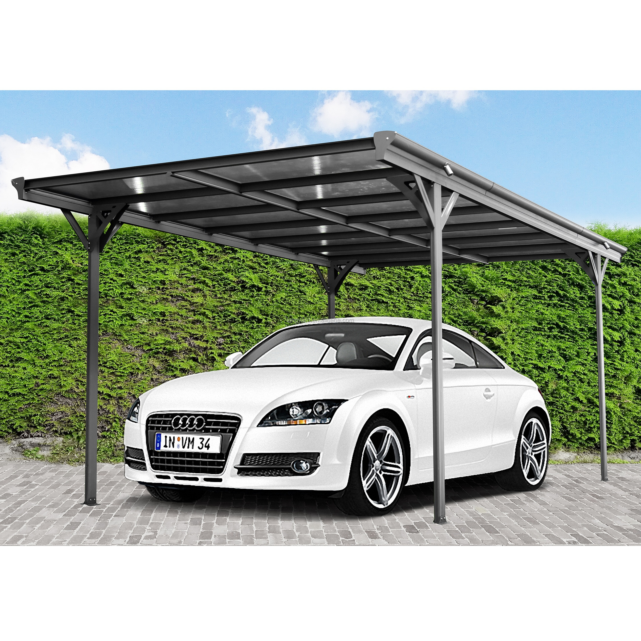 Easily Assembled Aluminum Gazebo Motorized Retractable Awning Pergola Carport