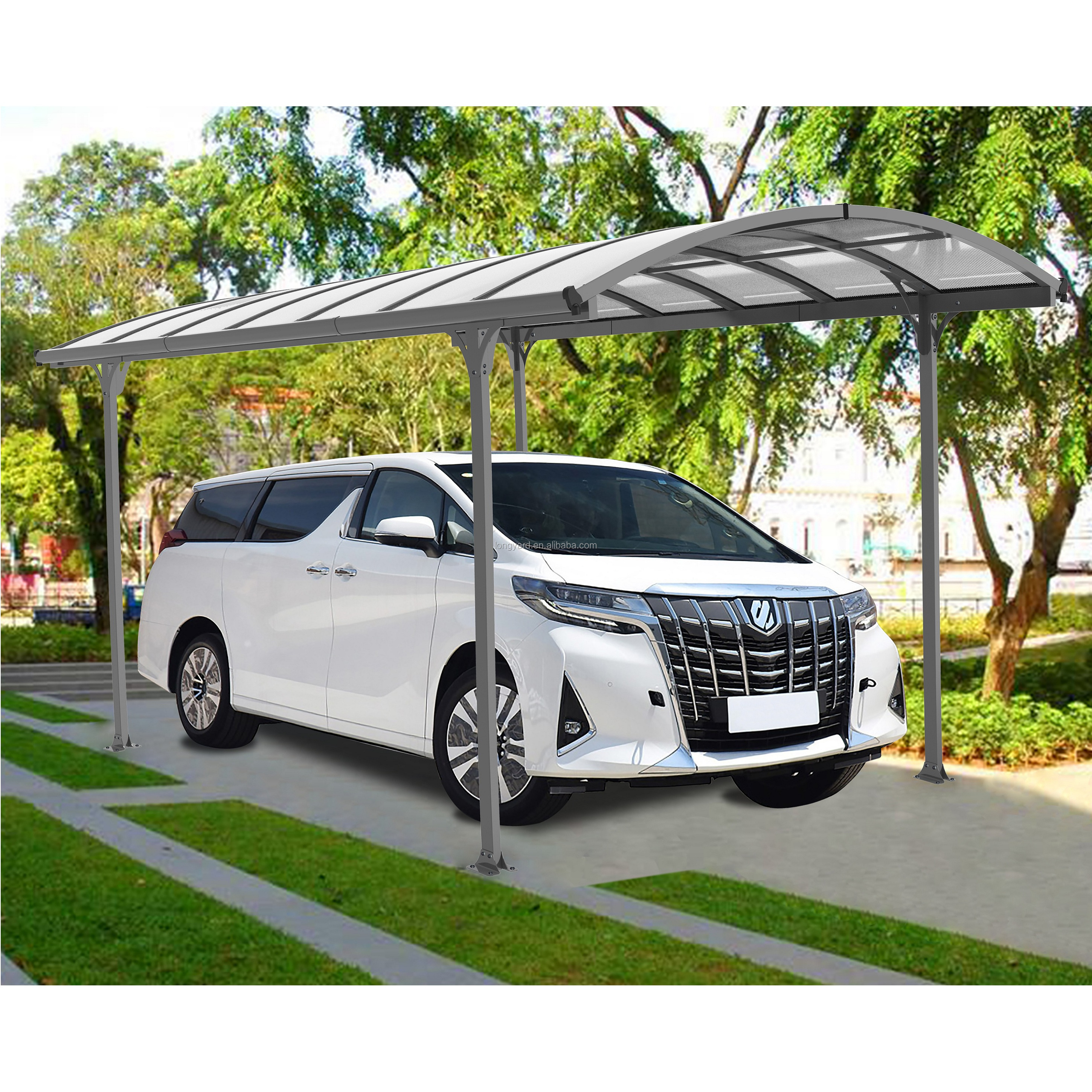 Single aluminium build rv canopy 3*4m alluminio prezzi dome frame wash carports car port single slope alu carport