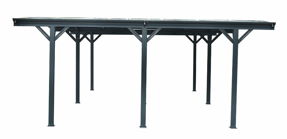 Aluminum Double Carport Canopy with Polycarbonate Roof Panels