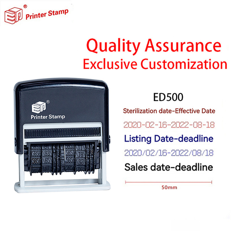 ED503 valid manual production date stamp qualified shelf-life coding batch number double row adjustable date stamps