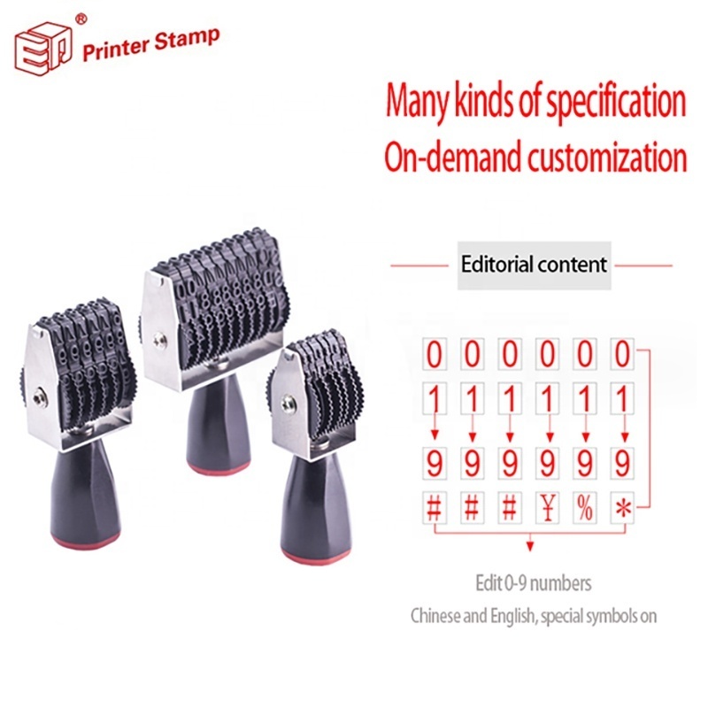 ED Belt Rotor Stamp Customised Character Height 1.5mm-25mm Digital Number Batch Stamp Serial Number Telephone Date Stamps