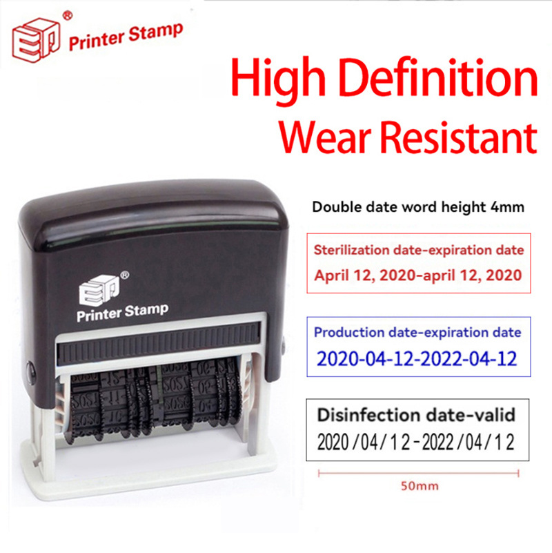 ED503 valid manual production date stamp qualified shelf-life coding batch number double row adjustable date stamps