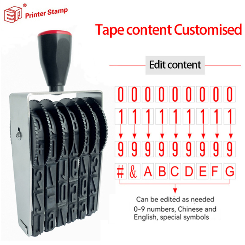 ED Digital Stamp Large 0-9 Alphabet Combination Adjustable Carton Date Stamp Woven Bag Batch Number Rotor Number Custom Stamps