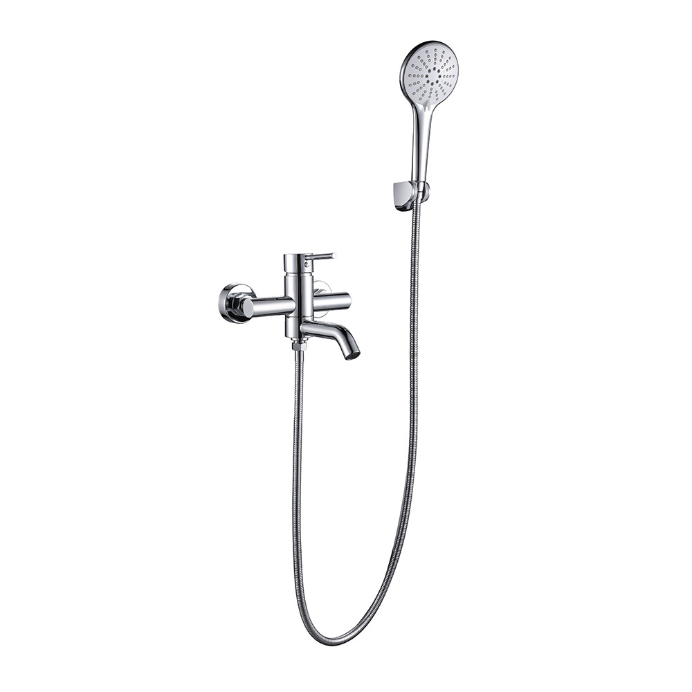 Modern Design Hot Sales Chrome Bath Tap Wall Mounted Brass Bathtub Faucet Shower Bidet Mixer for Bathroom