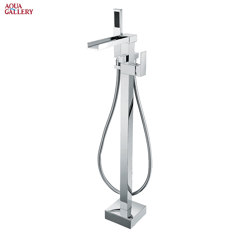 Contemporary High Quality Chrome Finished Brass Floor Mounted Bath Faucet