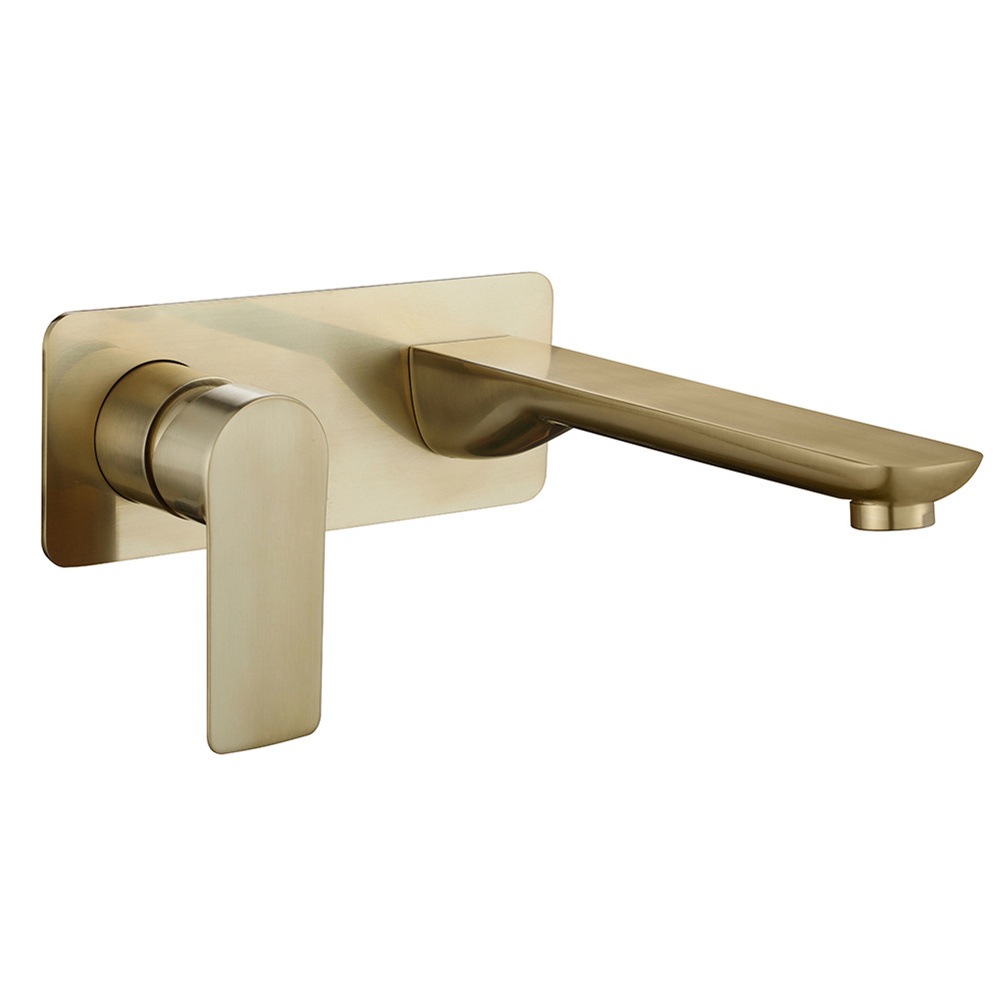 Modern Design Bathroom Wall Mounted Gun Metal Concealed Basin Mixer Tap Brass Wash Basin Faucet