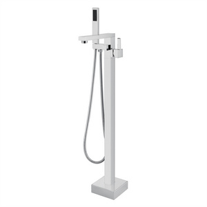 Aqua Gallery Unique Design Hot Cold Water Faucet Chrome Plating Brass Bath Mixer Floor Standing Bathtub Faucet