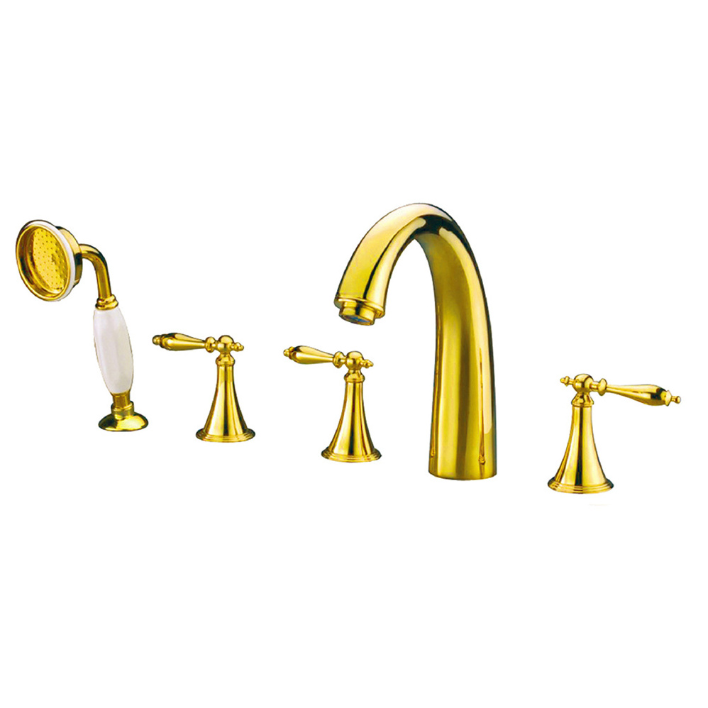 Classical Wash Faucet Chrome Finish 3 Hole Deck Mounted Dual Handle Brass Bathroom Vessel Sink Widespread Faucet