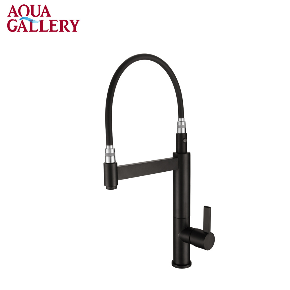 New Arrival Pull-Out Matt Black Desk Mounted Spray Sink Faucet Brass Kitchen Mixer Tap Faucet Extension