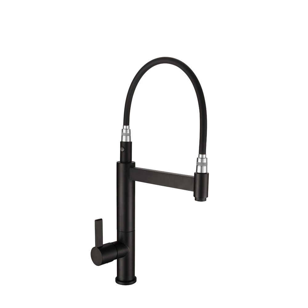 New Arrival Pull-Out Matt Black Desk Mounted Spray Sink Faucet Brass Kitchen Mixer Tap Faucet Extension