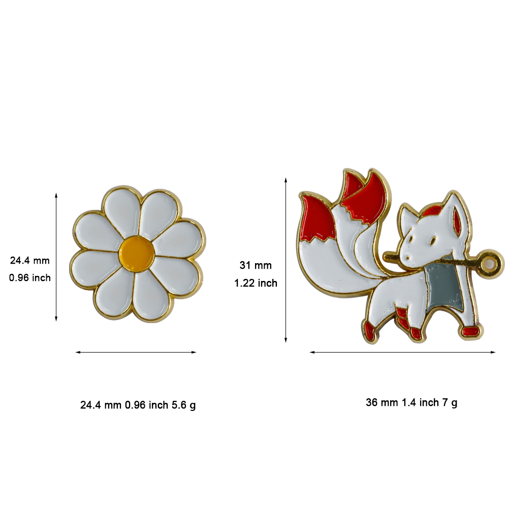 metal ai gold funny anime mexican fox soft enamel pins