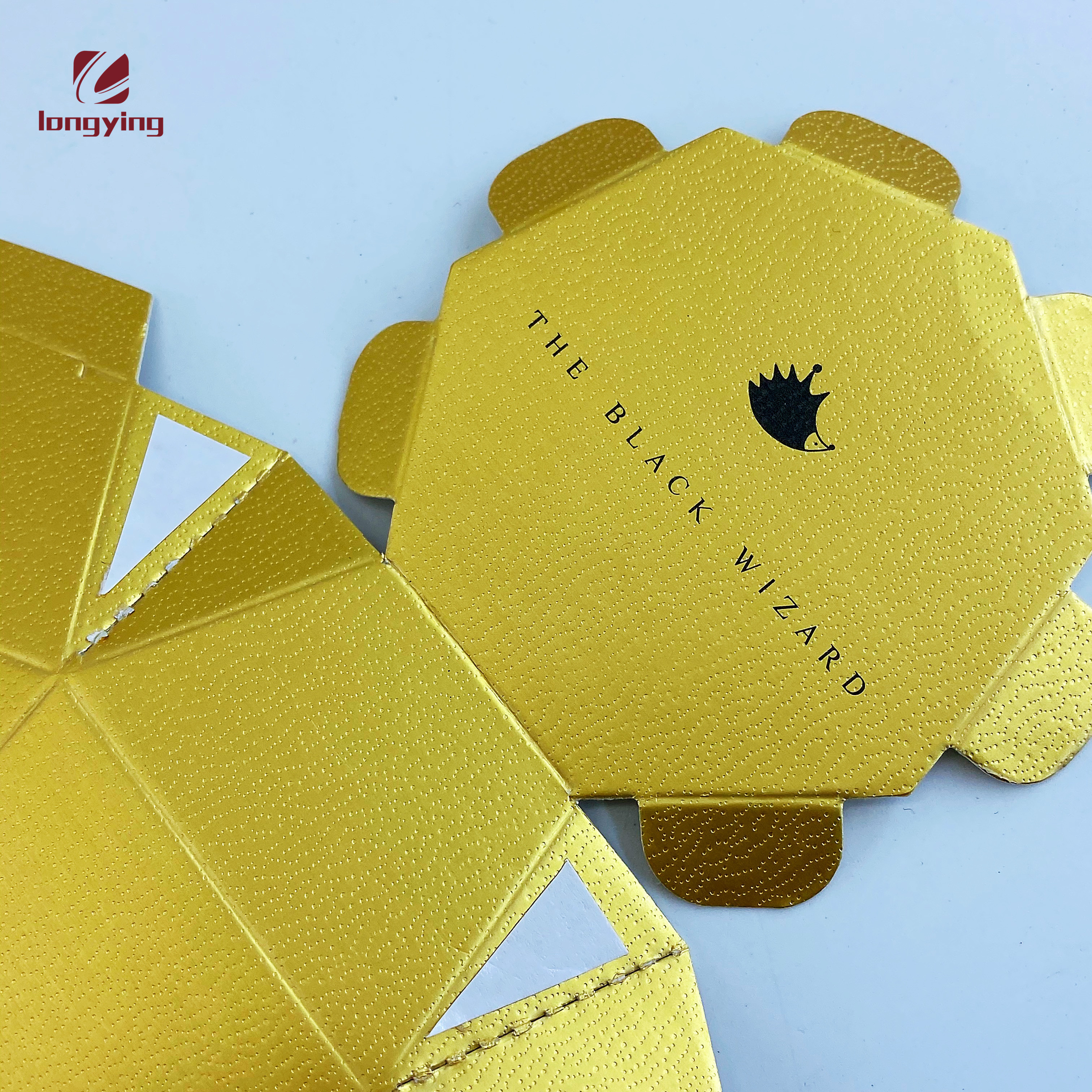 custom luxury 350gsm golden cardboard paper with embossing  process gem diamond shape for chocolate candy wedding gift packaging