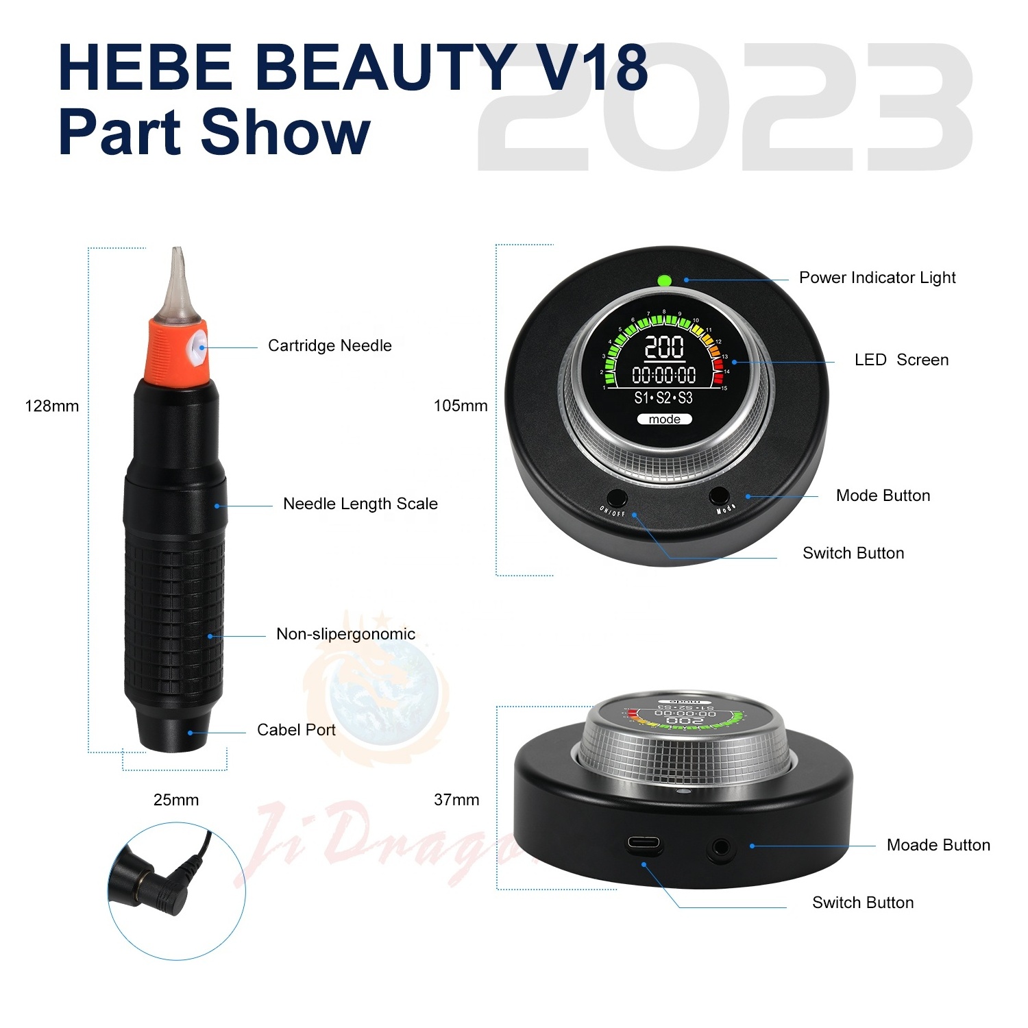 Hebe Beauty SMP Tattoo Machine Customized Logo Scalp Men Hairline Hair Tattooing Machine for sale