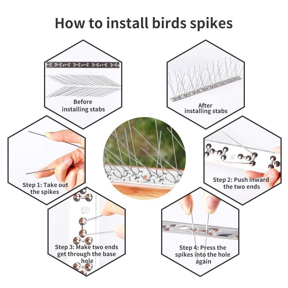 Factory price Stainless Steel Anti Pigeon Stainless Steel Deterrent Bird Spikes