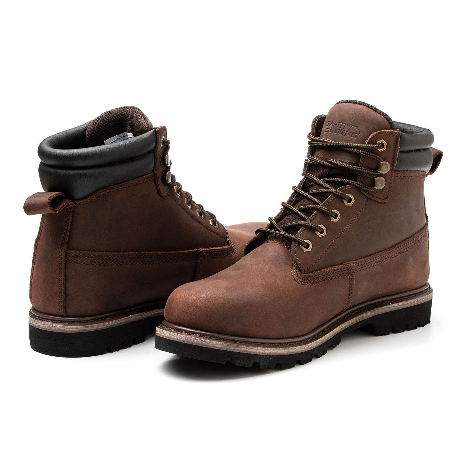 Men's Water Resistant Leather Work Boot Rubber Sole Construction Oil Resistant Utility Industrial Boots