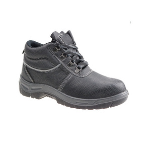 Safety Shoes Mid Cut Steel Toe Working Boots Chemical Resistant Leather Shoes For Men