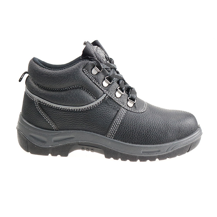 Safety Shoes Mid Cut Steel Toe Working Boots Chemical Resistant Leather Shoes For Men