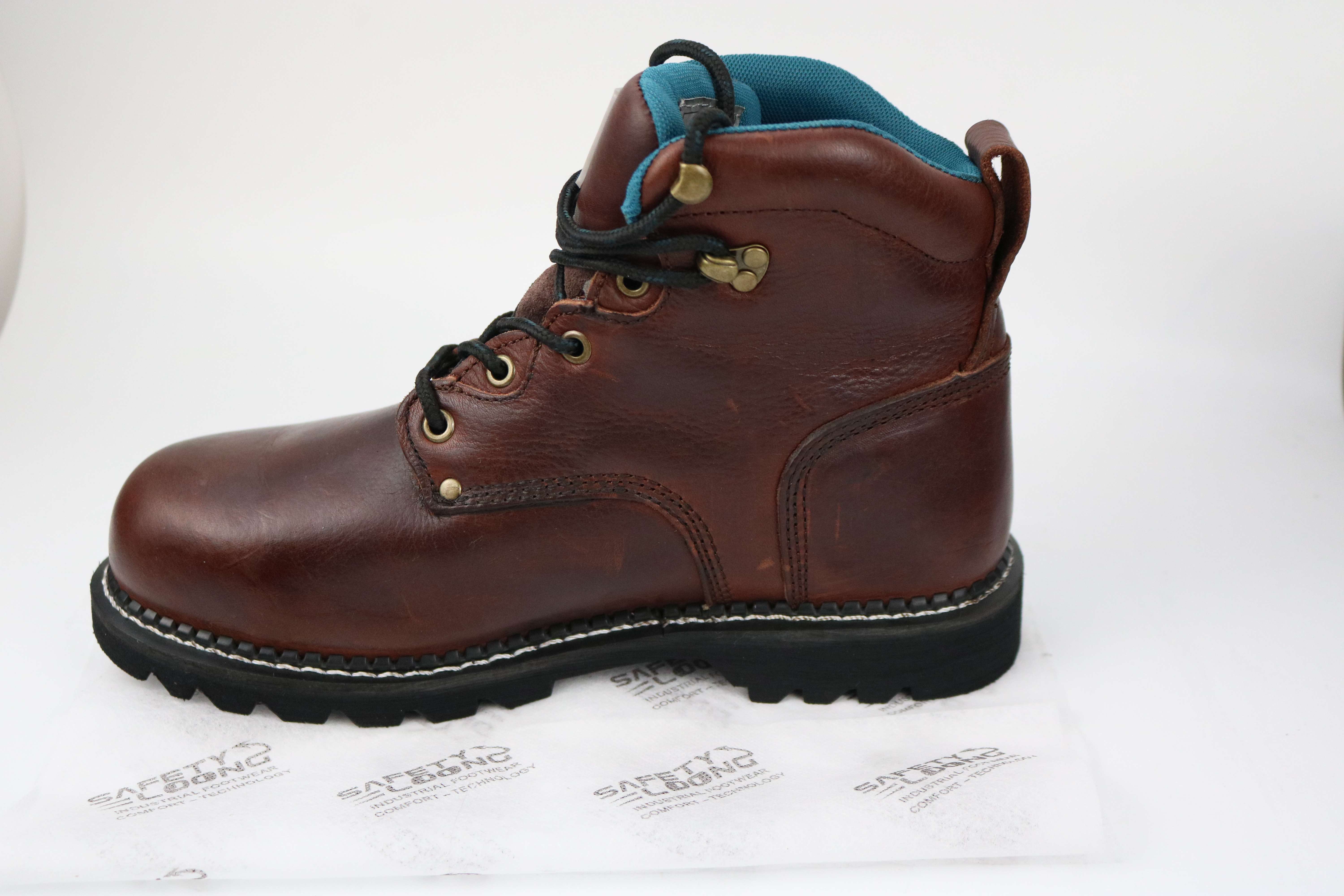 Longyue safety shoes for men  genuine leather boots steel toe shoes goodyear construction work boots