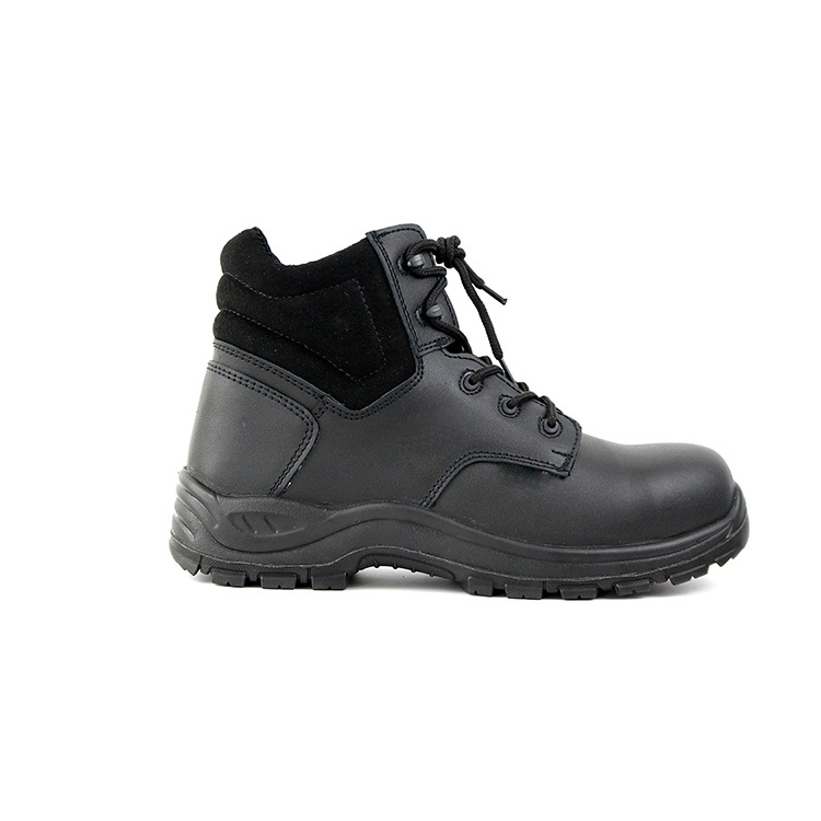 Custom High Quality Leather Steel Toe Anti Smash Men's Work Boots Black Leather Pig Leather Collar Safety Shoes for man