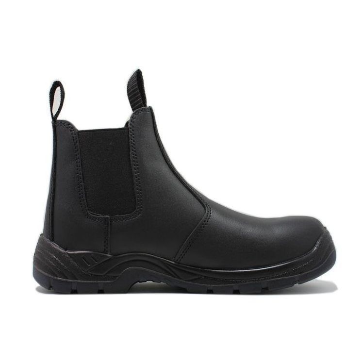 wholesale fashion s3 slip on genuine leather steel toe men's industrial work protective safety shoes