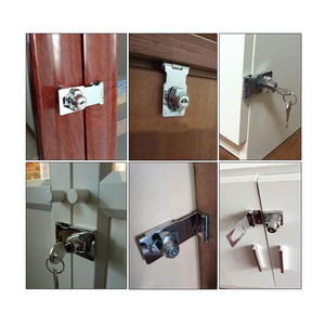 Sliding Glass Showcase Cabinet Lock With Master key Stainless Steel Steel Chrome Plated Hasp Lock Catch