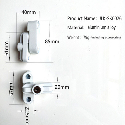 Window Limiter, Stainless Steel Casement Stopper with Key, 65 Degree Opening Angle Safety Window Opening Restrictor Lock