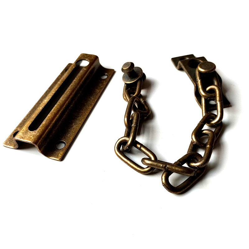 Brass Design Security Door Chain Guards with Hasp Latch Lock Entrance Door Safety Device