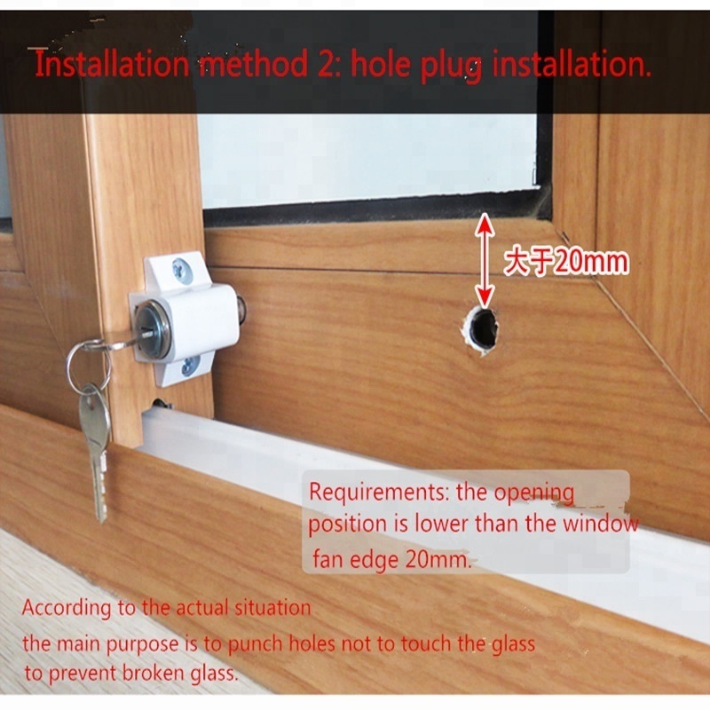 Lock sliding sash  security shift  safety steel   lock with strikes ferrules keys and installation screws