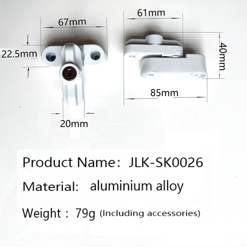 Window Limiter, Stainless Steel Casement Stopper with Key, 65 Degree Opening Angle Safety Window Opening Restrictor Lock