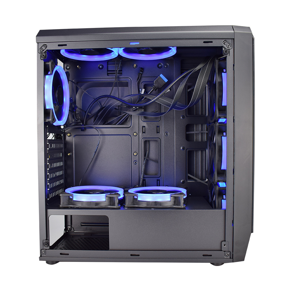 Hot Sale Transparent Led RGB Fan Gaming Computer Case Tempered Glass Side Panel Hardware Cpu Casing Pc Cabinet Case