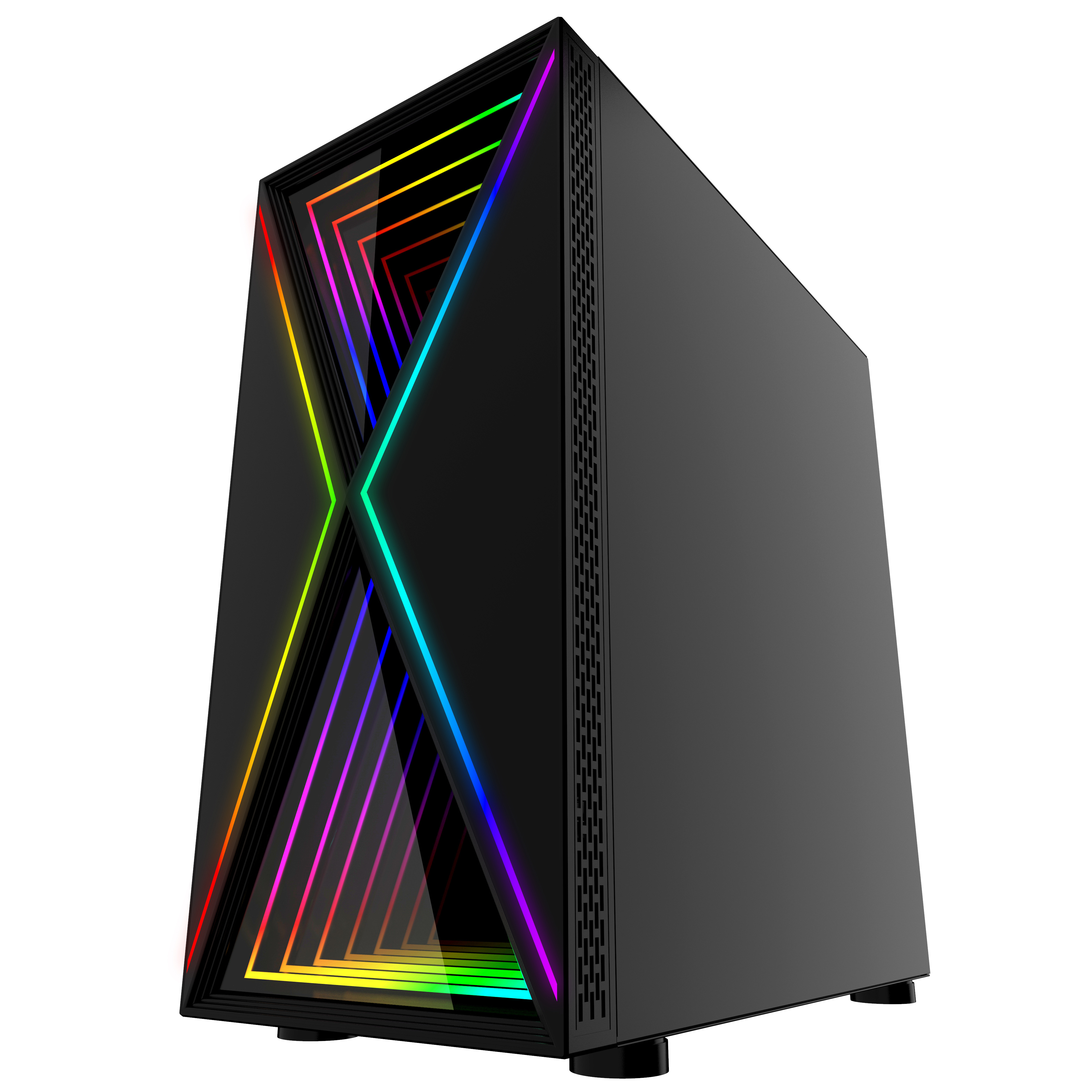 High Level Computer Case H36 ATX Gaming PC Case With Glass RGB Strip