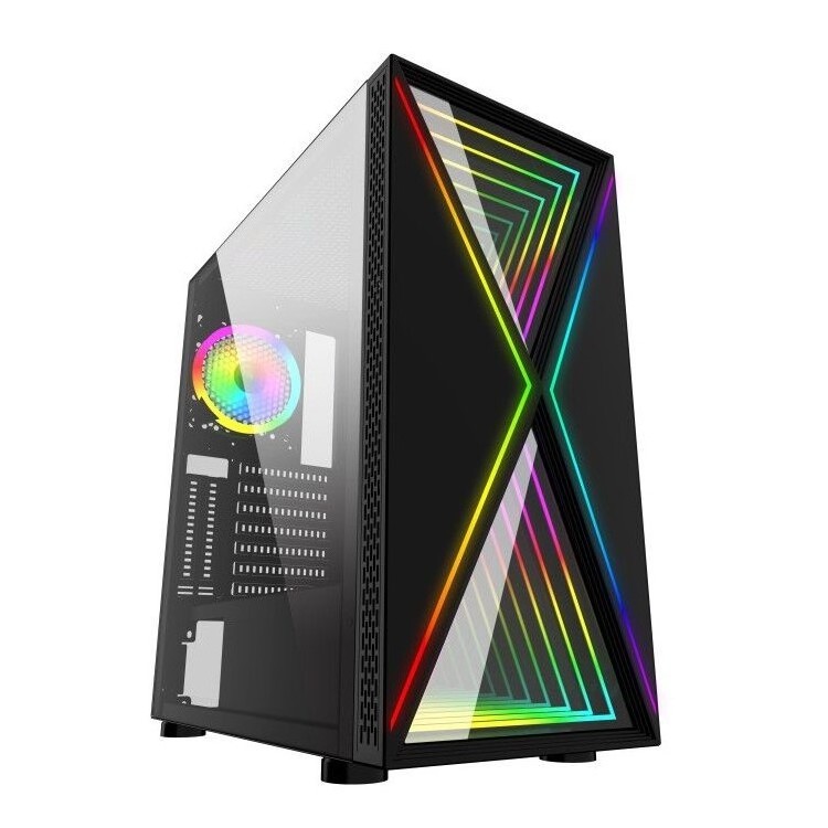 High Level Computer Case H36 ATX Gaming PC Case With Glass RGB Strip