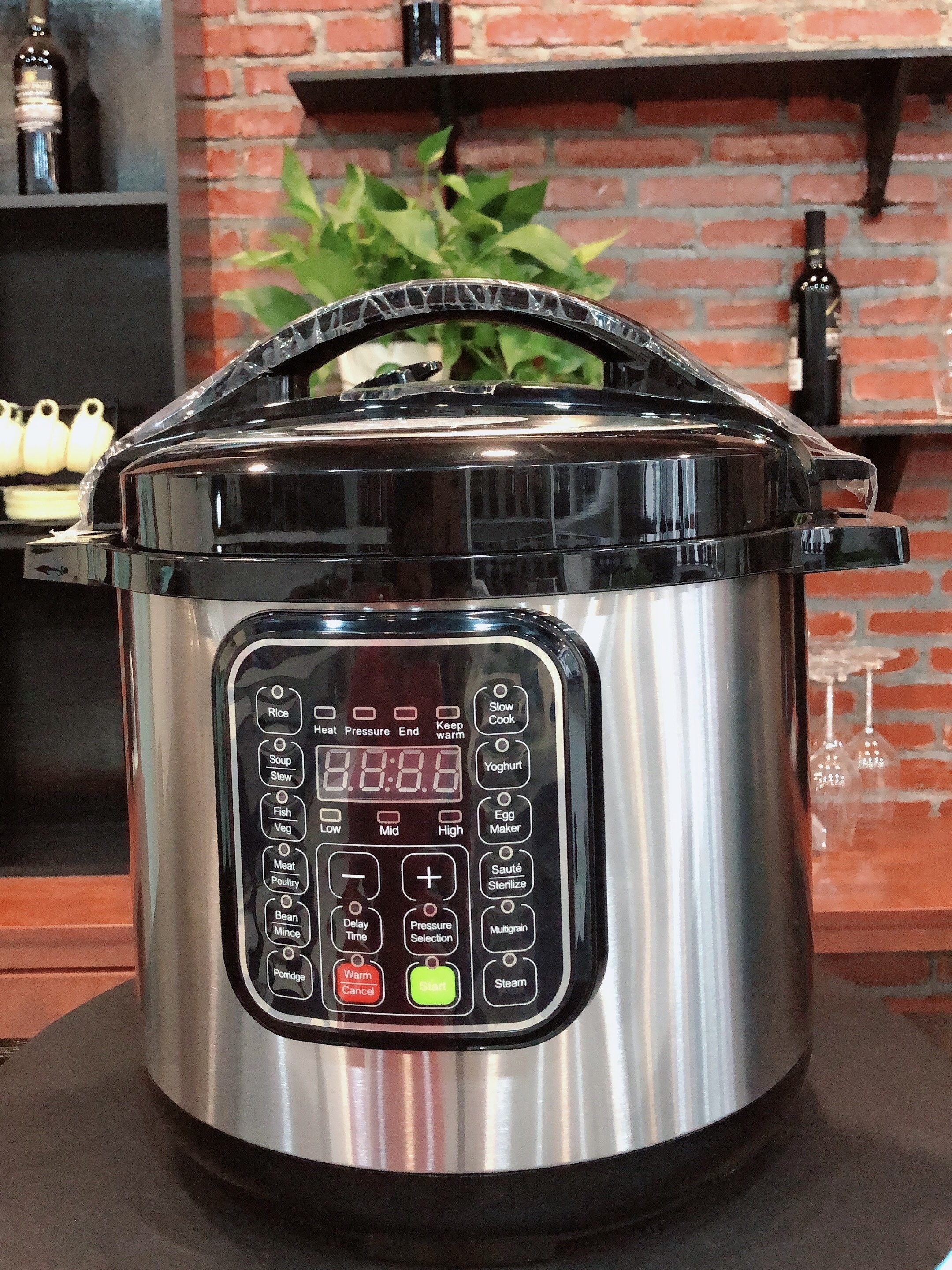 2022  Electric Pressure Cooker 12L 1300W cb ce emc  Stainless Steel Silver LED Accessories with 50-70kpa pressure cooker