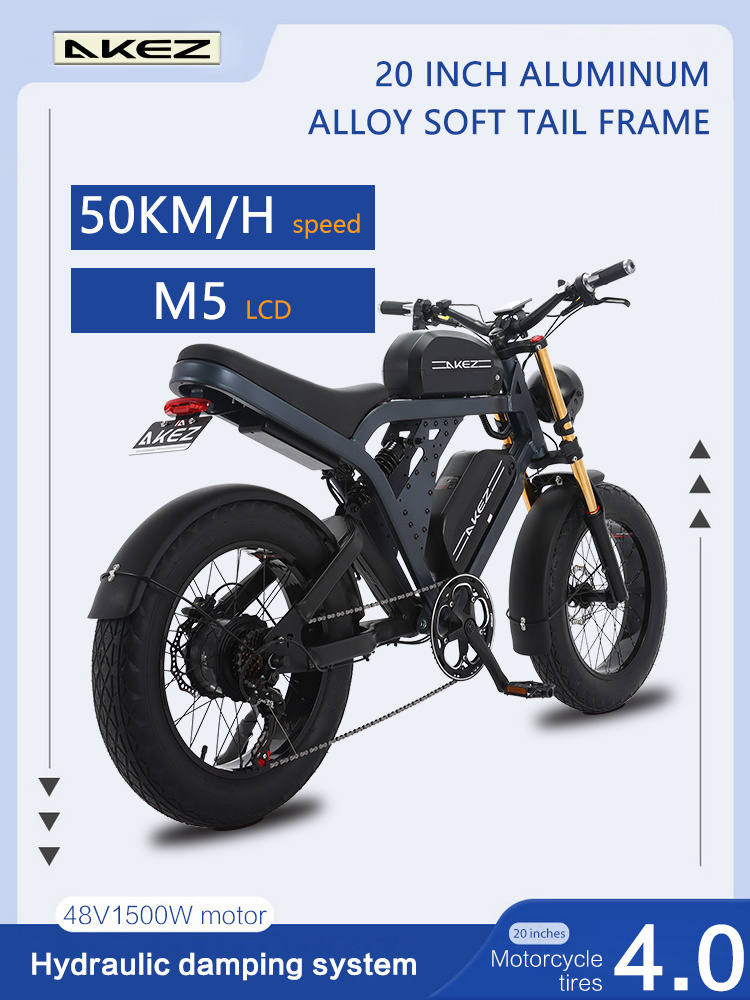 New Wholesale Foldable 1500W 48V Fat Tire Electric Bike Powerful and Portable 20 Inch Folding Ebike