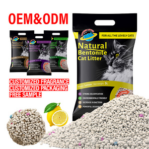 OEM Factory 5kg 10kg Strong Agglomeration Deodorization ball shape Dust Free Clump Colorful bentonite cat litter sand