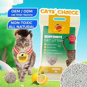 OEM Factory Supply dust free strong clumping cat litter arena para gato colorful ball shape Premium bentonite cat litter sand