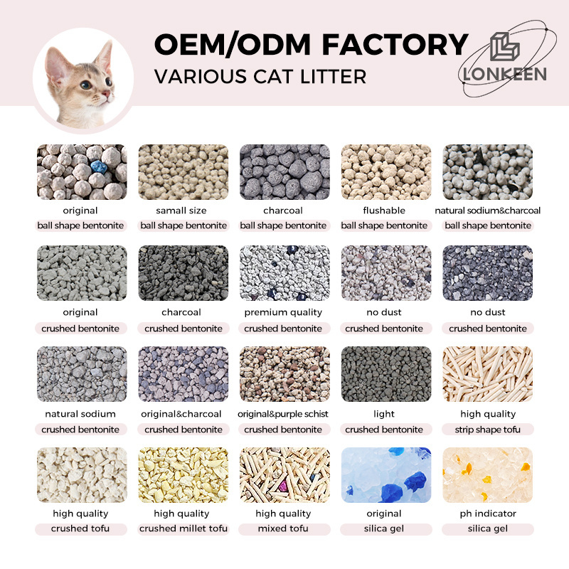 OEM Factory 5kg 10kg Strong Agglomeration Deodorization ball shape Dust Free Clump Colorful bentonite cat litter sand