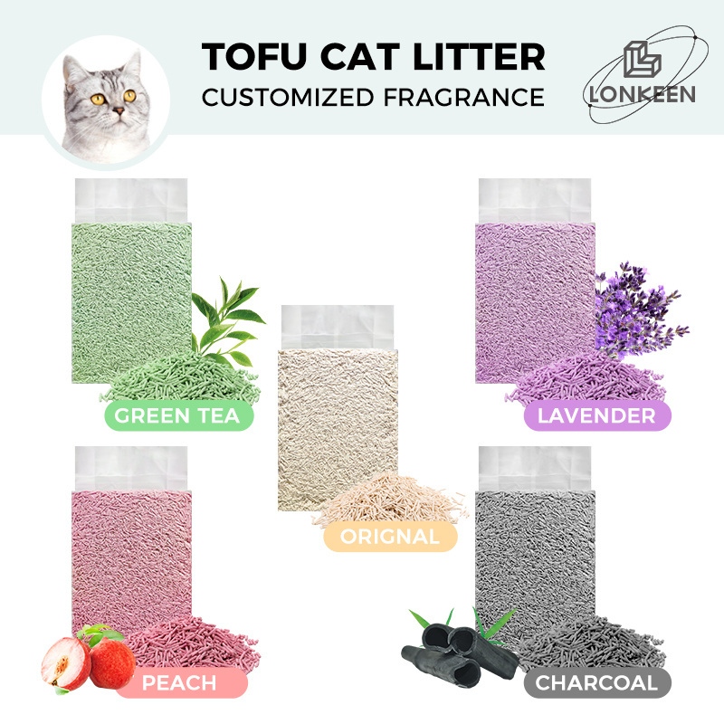 Green Tea scent Bean curd cat litter dust-free water absorption deodorizati tofu cat litter with fragrance