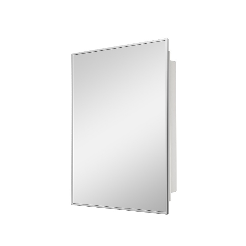 Plastic bathroom mirror medicine cabinet with metal frame