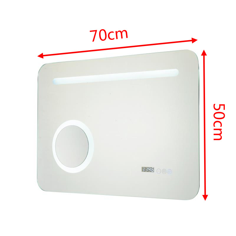 LED bathroom mirror Aluminum silver back frame magnifying Make up led mirror with demist pad touch sensor switch