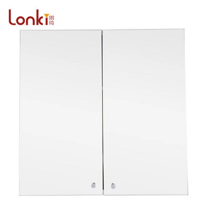 Lonki High Quality Wall Mounted Rectangle Vanity Three tiers Stainless Steel Bathroom Mirror Cabinet