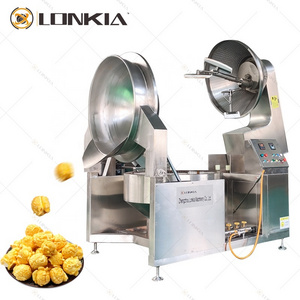 China fully automatic big commercial gas electric caramel popcorn machine maker price industrial ss sweet popcorn making machine