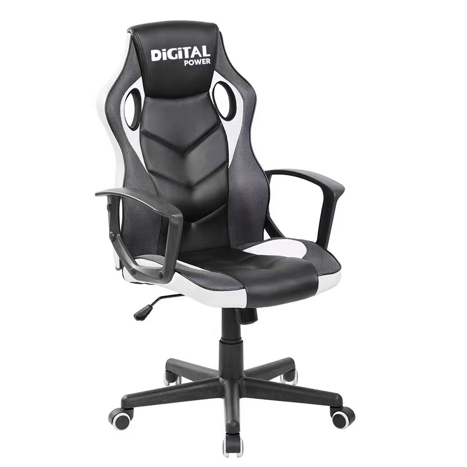 Wholesale Factory Direct Selling Black White PC Gaming Chair Back Support Cheap Swivel Racing Chair with Wheels