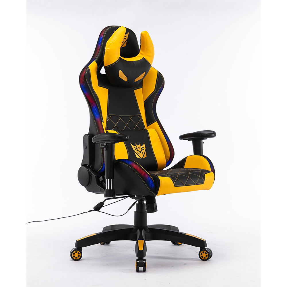 Supplier Verified Executive  Black  Yellow Ergonomic Computer  LED  Gaming Chairs Racing Chair for Gamer