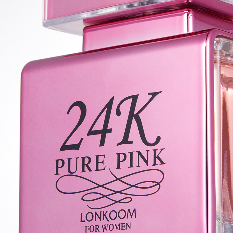 Top selling women perfume 24K pure pink LONKOOM Eau De Parfum long lasting Floral Fruity fragrance