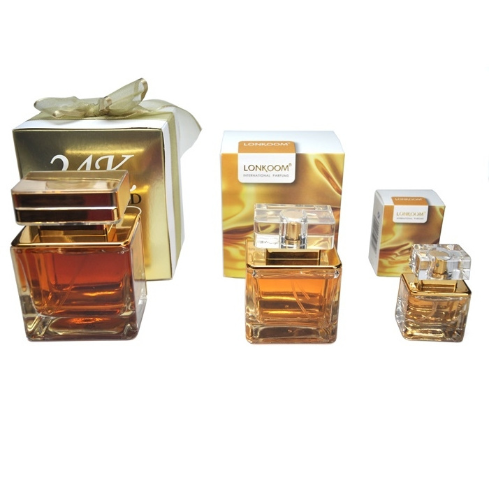 LONKOOM 24K gold perfumes for women customized 10ml 50ml 100ml with long lasting fruity florals fragrance