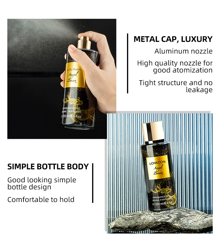 Factory customize your own logo body mist collection perfume body spray secret body mist 250ml