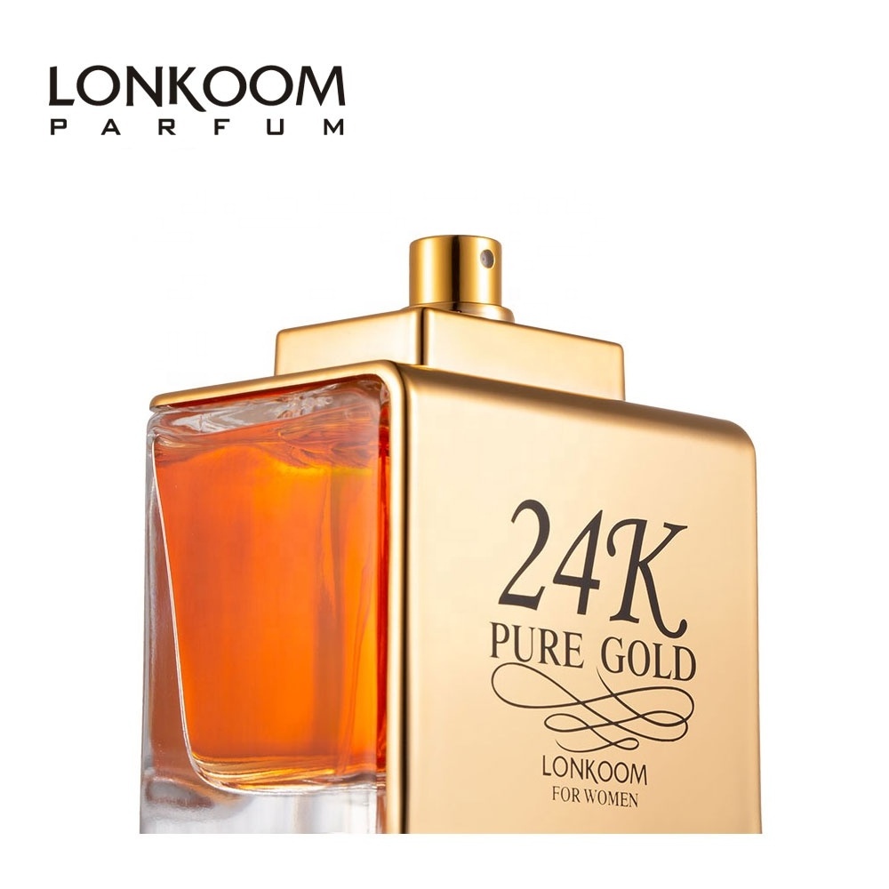 Professional perfume factory best selling parfum custom private logo LONKOOM 24K pure gold perfume for women