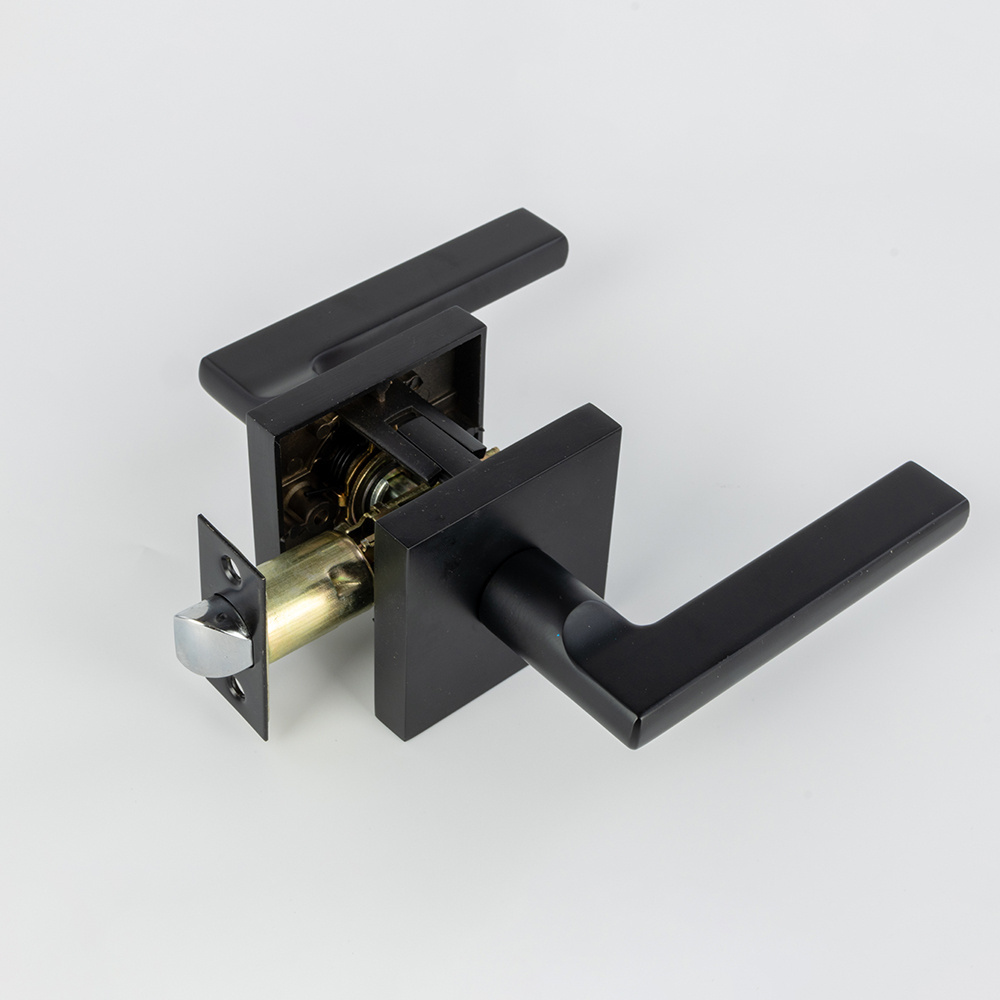 Heavy Duty Door Lever Handles Matte Black Lock Handle Square Door Lock